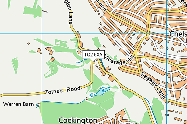TQ2 6XA map - OS VectorMap District (Ordnance Survey)