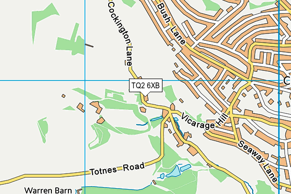 TQ2 6XB map - OS VectorMap District (Ordnance Survey)