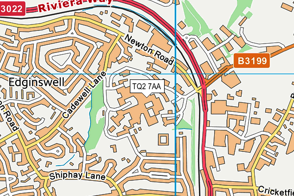 TQ2 7AA map - OS VectorMap District (Ordnance Survey)