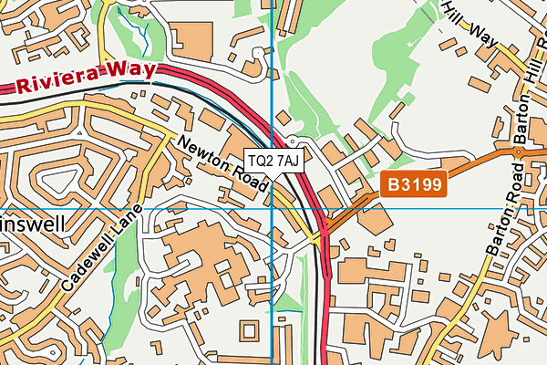 TQ2 7AJ map - OS VectorMap District (Ordnance Survey)