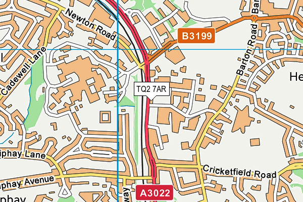 TQ2 7AR map - OS VectorMap District (Ordnance Survey)