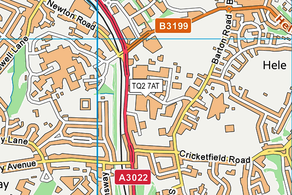 TQ2 7AT map - OS VectorMap District (Ordnance Survey)