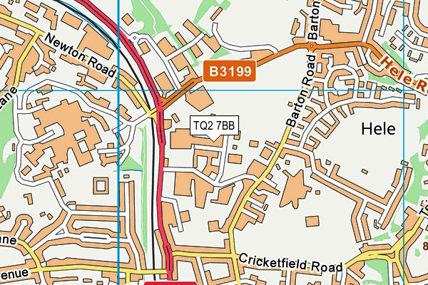TQ2 7BB map - OS VectorMap District (Ordnance Survey)