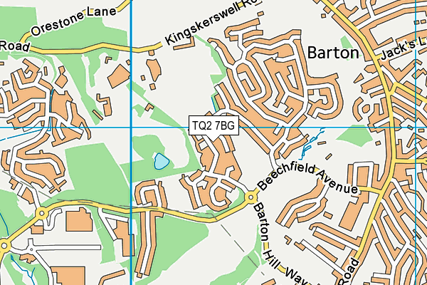 TQ2 7BG map - OS VectorMap District (Ordnance Survey)