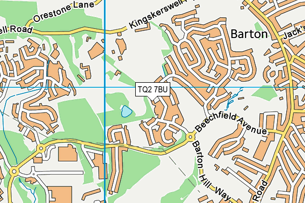 TQ2 7BU map - OS VectorMap District (Ordnance Survey)
