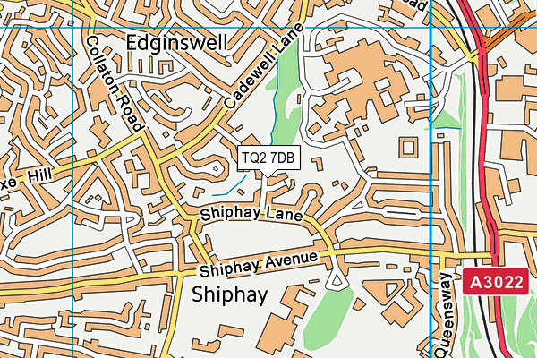 TQ2 7DB map - OS VectorMap District (Ordnance Survey)