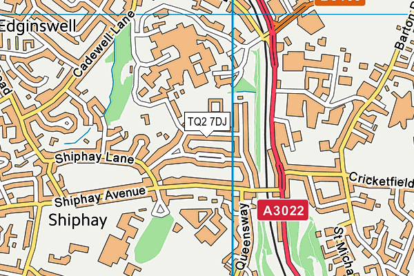 TQ2 7DJ map - OS VectorMap District (Ordnance Survey)