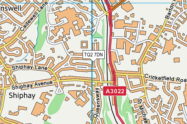 TQ2 7DN map - OS VectorMap District (Ordnance Survey)
