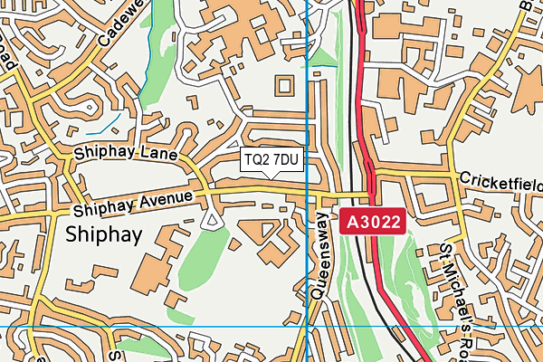 TQ2 7DU map - OS VectorMap District (Ordnance Survey)
