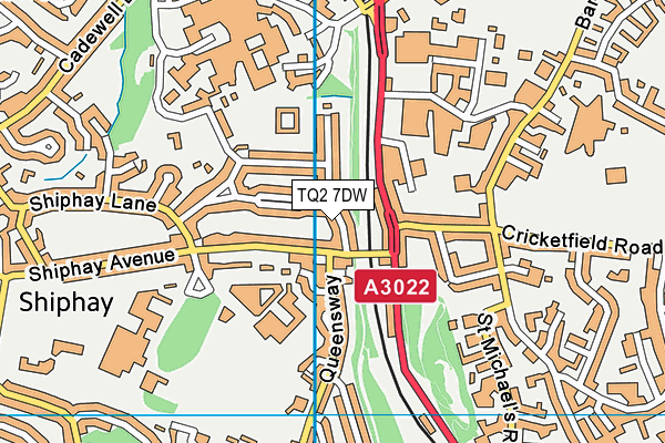 TQ2 7DW map - OS VectorMap District (Ordnance Survey)