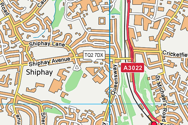 TQ2 7DX map - OS VectorMap District (Ordnance Survey)