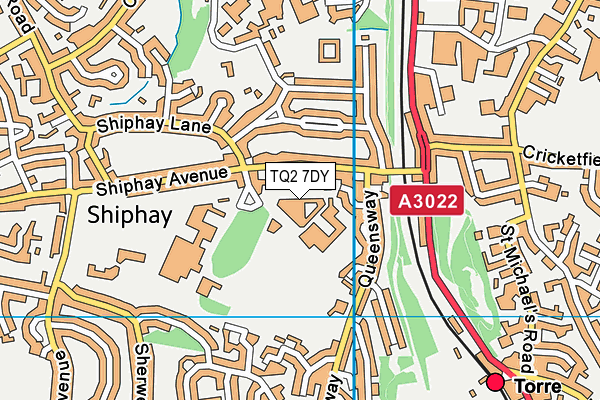 TQ2 7DY map - OS VectorMap District (Ordnance Survey)