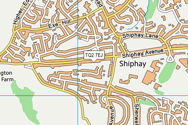 TQ2 7EJ map - OS VectorMap District (Ordnance Survey)