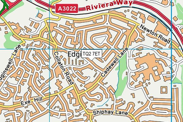 TQ2 7ET map - OS VectorMap District (Ordnance Survey)