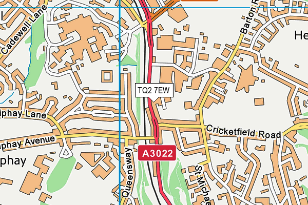TQ2 7EW map - OS VectorMap District (Ordnance Survey)