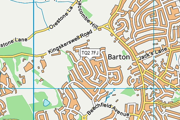 TQ2 7FJ map - OS VectorMap District (Ordnance Survey)