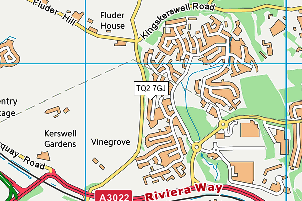 TQ2 7GJ map - OS VectorMap District (Ordnance Survey)