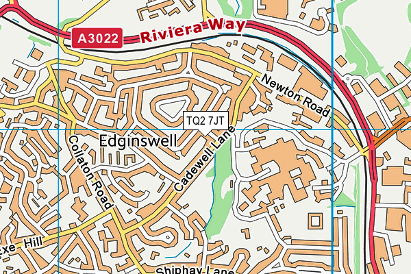 TQ2 7JT map - OS VectorMap District (Ordnance Survey)