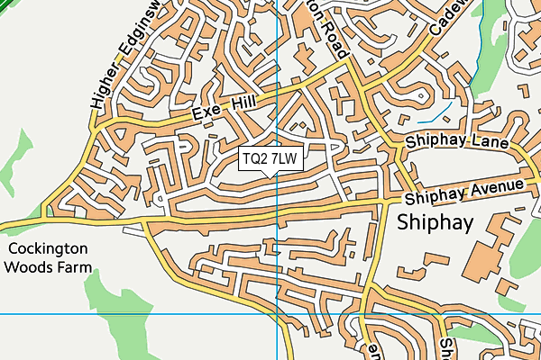 TQ2 7LW map - OS VectorMap District (Ordnance Survey)