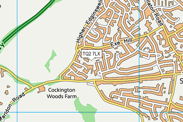 TQ2 7LX map - OS VectorMap District (Ordnance Survey)