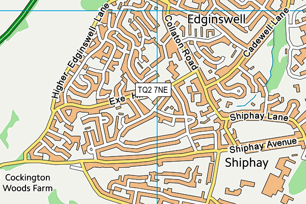 TQ2 7NE map - OS VectorMap District (Ordnance Survey)