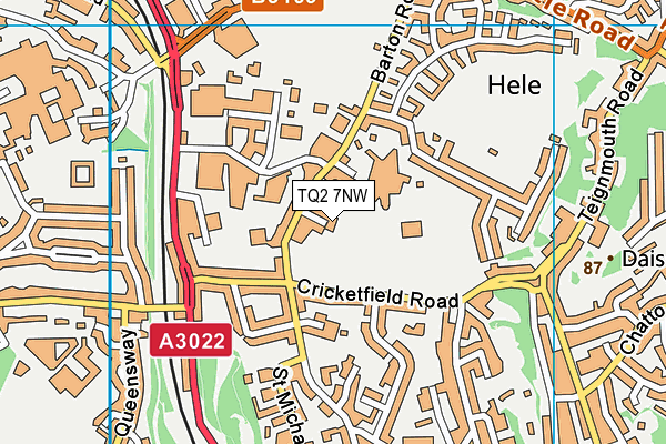 TQ2 7NW map - OS VectorMap District (Ordnance Survey)