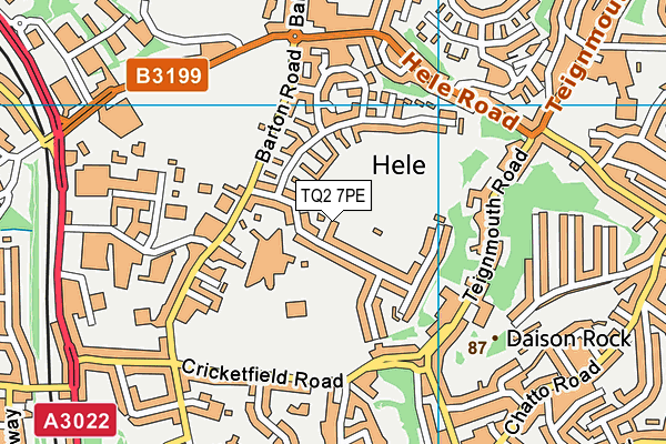 TQ2 7PE map - OS VectorMap District (Ordnance Survey)