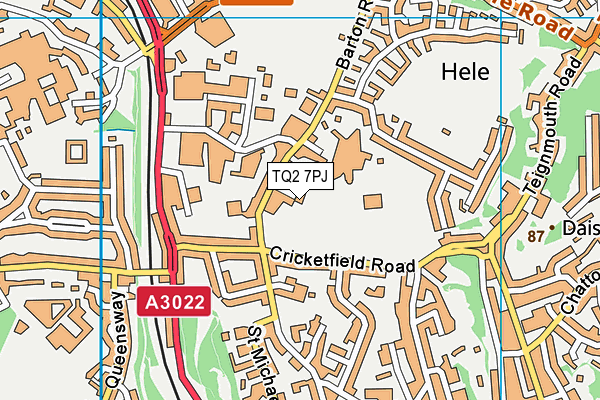 TQ2 7PJ map - OS VectorMap District (Ordnance Survey)