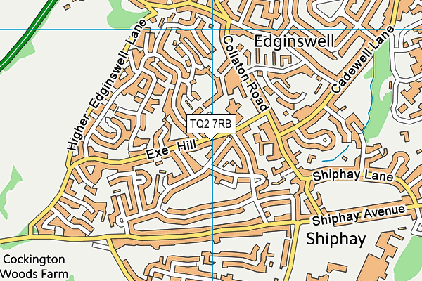 TQ2 7RB map - OS VectorMap District (Ordnance Survey)