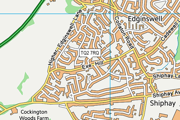TQ2 7RQ map - OS VectorMap District (Ordnance Survey)