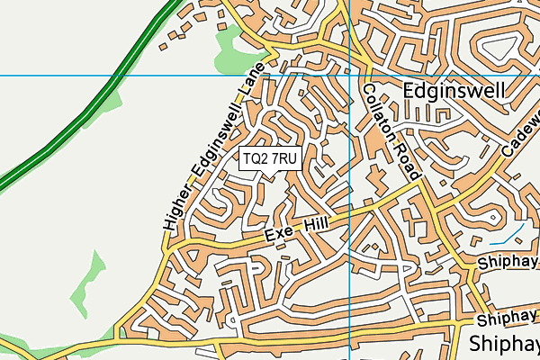 TQ2 7RU map - OS VectorMap District (Ordnance Survey)