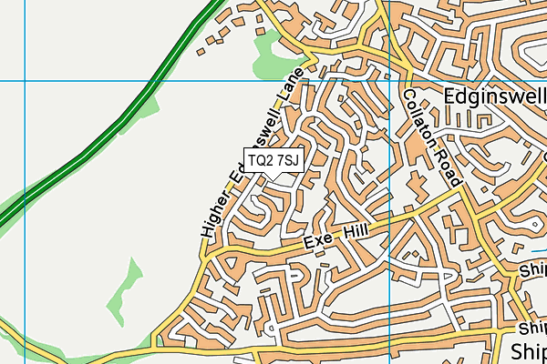 TQ2 7SJ map - OS VectorMap District (Ordnance Survey)