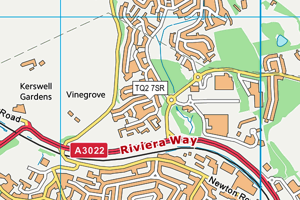 TQ2 7SR map - OS VectorMap District (Ordnance Survey)