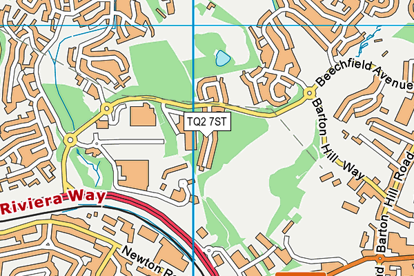 TQ2 7ST map - OS VectorMap District (Ordnance Survey)