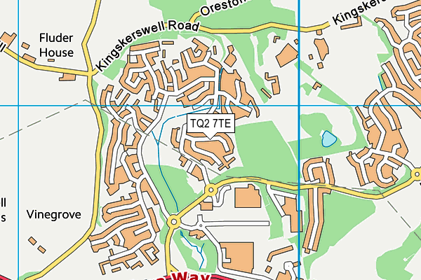 TQ2 7TE map - OS VectorMap District (Ordnance Survey)