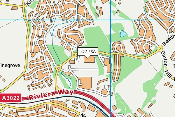 TQ2 7XA map - OS VectorMap District (Ordnance Survey)