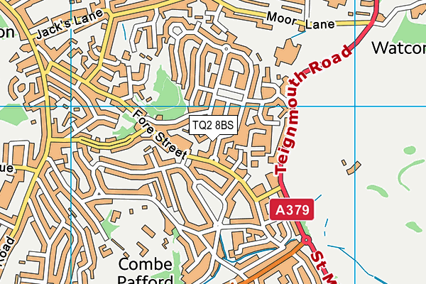 TQ2 8BS map - OS VectorMap District (Ordnance Survey)