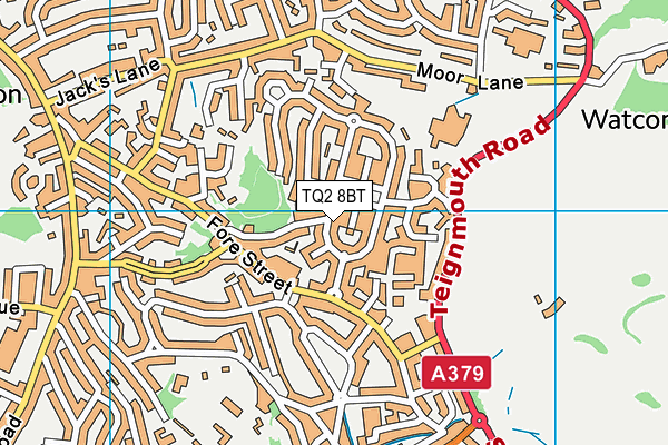 TQ2 8BT map - OS VectorMap District (Ordnance Survey)