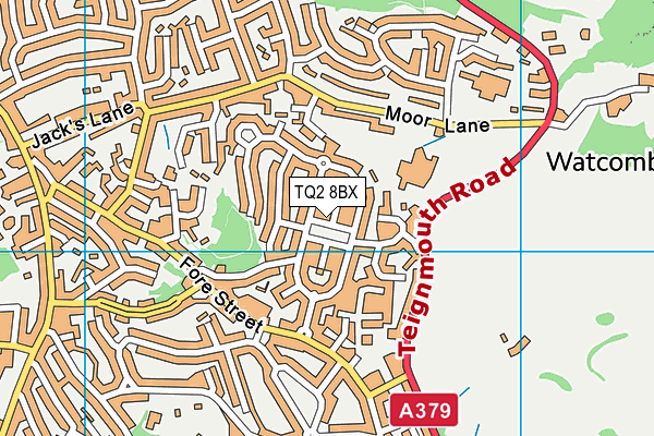 TQ2 8BX map - OS VectorMap District (Ordnance Survey)