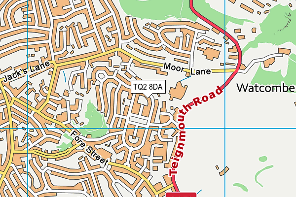 TQ2 8DA map - OS VectorMap District (Ordnance Survey)