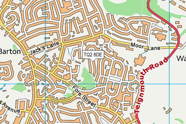TQ2 8DE map - OS VectorMap District (Ordnance Survey)