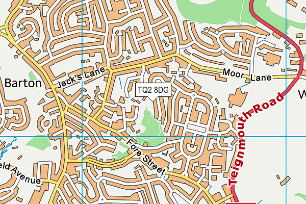 TQ2 8DG map - OS VectorMap District (Ordnance Survey)