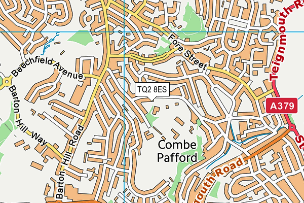 TQ2 8ES map - OS VectorMap District (Ordnance Survey)