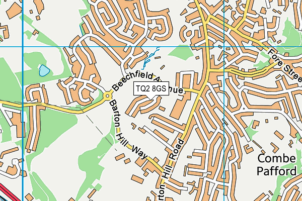 TQ2 8GS map - OS VectorMap District (Ordnance Survey)