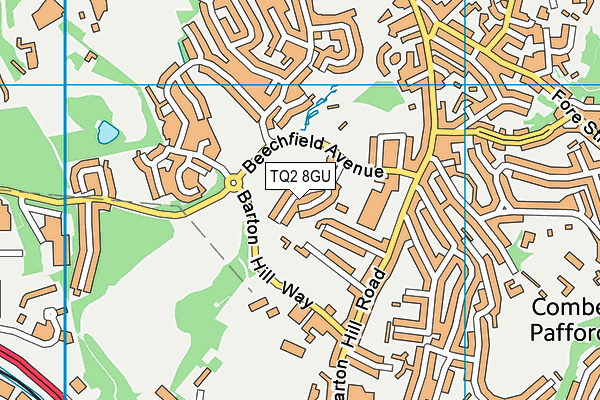 TQ2 8GU map - OS VectorMap District (Ordnance Survey)