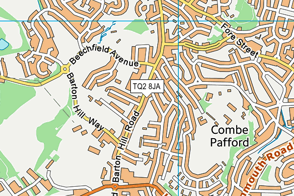 Barton Hill Academy map (TQ2 8JA) - OS VectorMap District (Ordnance Survey)