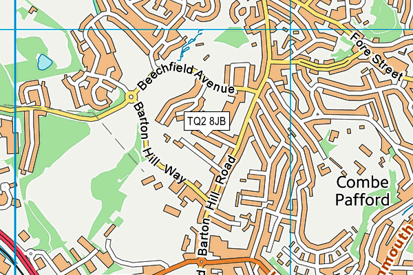TQ2 8JB map - OS VectorMap District (Ordnance Survey)