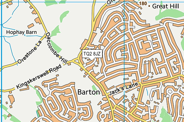 TQ2 8JZ map - OS VectorMap District (Ordnance Survey)