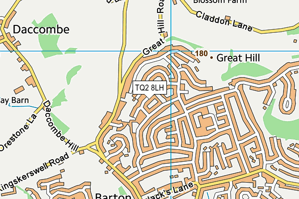 TQ2 8LH map - OS VectorMap District (Ordnance Survey)