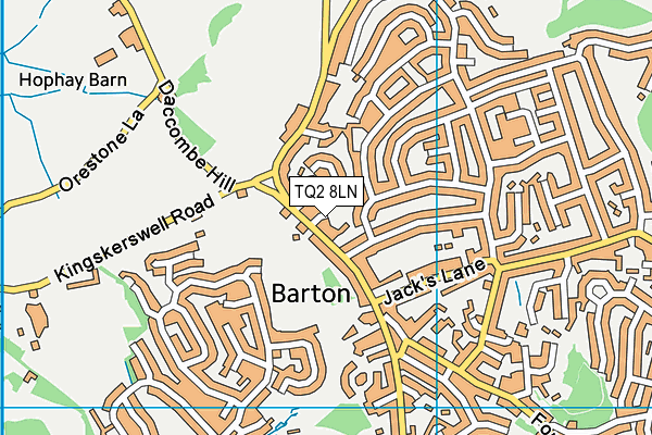 TQ2 8LN map - OS VectorMap District (Ordnance Survey)